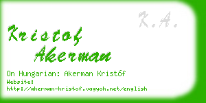 kristof akerman business card