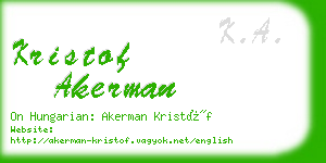 kristof akerman business card